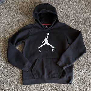 Kid's Jordan Black Hoodie with White Logo